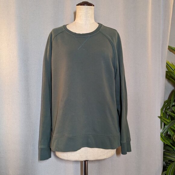 Lululemon Green Crew Sweatshirt Pullover Sweater Just Pleat it Size 10 - Picture 2 of 6
